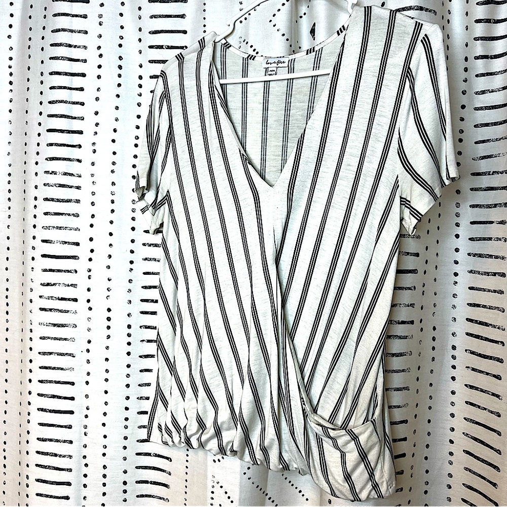 Women’s Black/White Striped Blouse